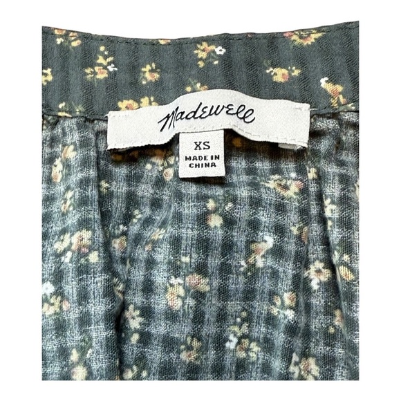 Madewell Poplin Puff-Sleeve Smocked Crop Top  Size XS - Picture 6 of 8